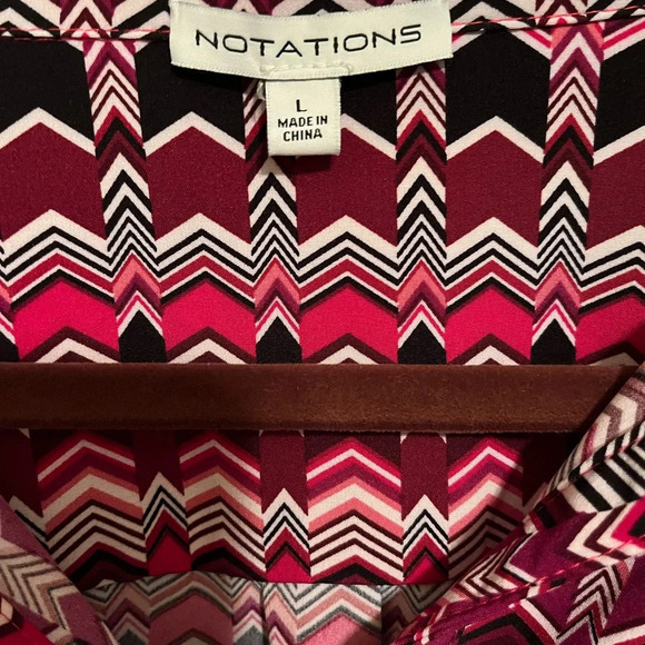 NOTATIONS~ GEO BLOUSE~LG - Picture 2 of 10
